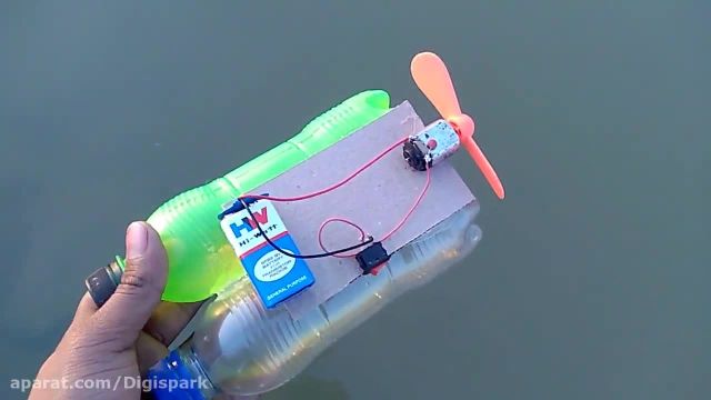 ساخت قایق با آرمیچر و بطری | کاردستی قایق ملخی