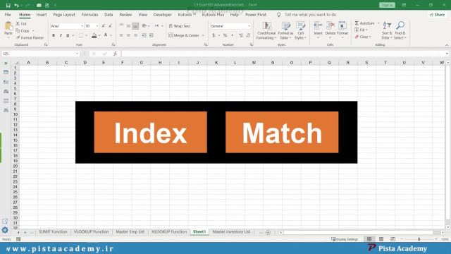 دوره آموزشی نرم افزار اکسل : بررسی فانکشن های Index ، Match  (جلسه 47)