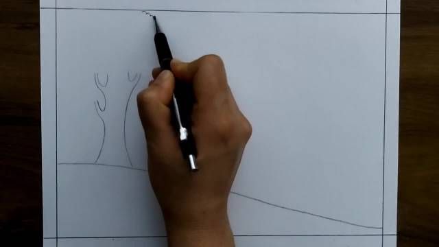 آموزش طراحی با مداد سیاه /طراحی منظره با مداد