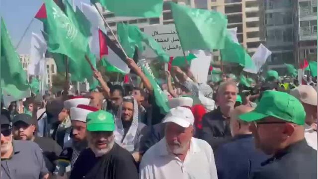 تظاهرات وسیع در بیروت در حمایت از مردم مظلوم فلسطین