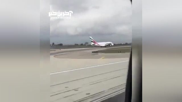 تصاویر جذاب همزمانی فرود هواپیمای ایرباس A380 و تیک آف بوئینگ 767