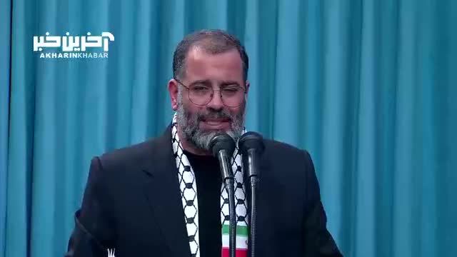 شعر خوانی حماسی محمدرضا بذری در دیدار بسیجیان با رهبر انقلاب