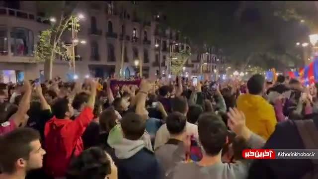 پای مسی به جشن قهرمانی بارسلونا کشیده شد | ویدیو