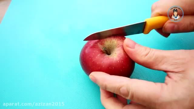آموزش ترفند های تزیین میوه / میوه آرایی سیب