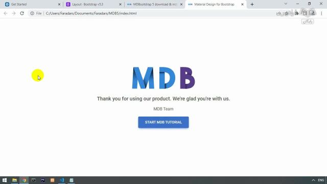 آموزش پروژه محور متریال دیزاین در بوت استرپ برای طراحی سایت - Material Design