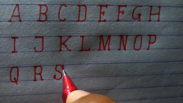 نحوه نوشتن دست خط حروف بزرگ انگلیسی سبک چاپی | خوشنویسی الفبای انگلیسی