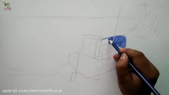 آموزش طراحی کردن منظره با مداد رنگی به طور حرفه ای