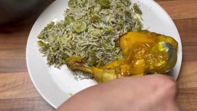 طرز تهیه باقالی پلو با مرغ زعفرونی غذای خوشمزه و مجلسی ایرانی