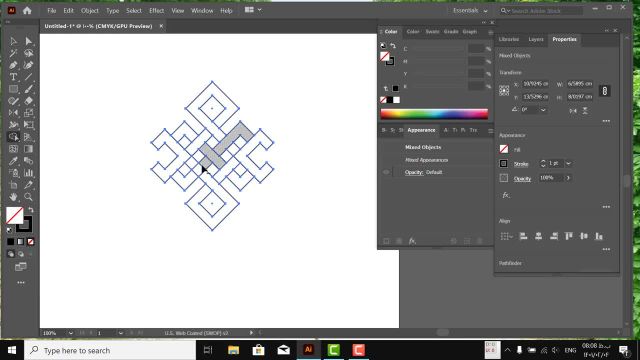 آموزش طراحی لوگوی هندسی مربعی در ایلاستریتور