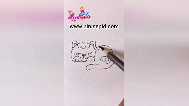 نقاشی گربه خوابالو