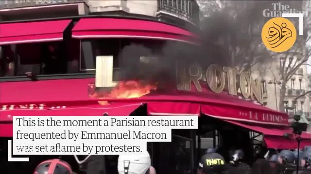 معترضان رستوران محبوب مکرون را آتش زدند | ویدئو