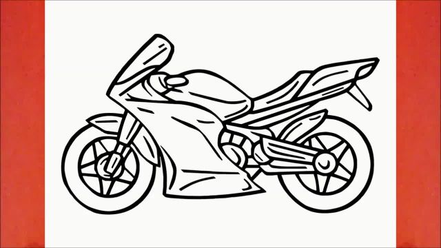 آموزش نقاشی موتورسیکلت بسیار ساده و زیبا برای کودکان