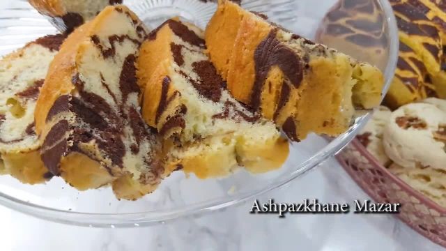 طرز تهیه کیک مرمری زبرا خوشمزه و پفدار با دستور افغانی