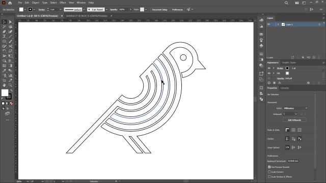 آموزش طراحی لوگوی پرنده در ایلوستریتور