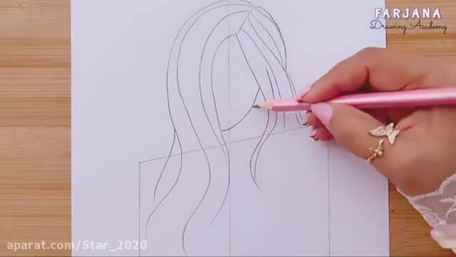 آموزش طراحی دختر با لباس - طراحی با مداد
