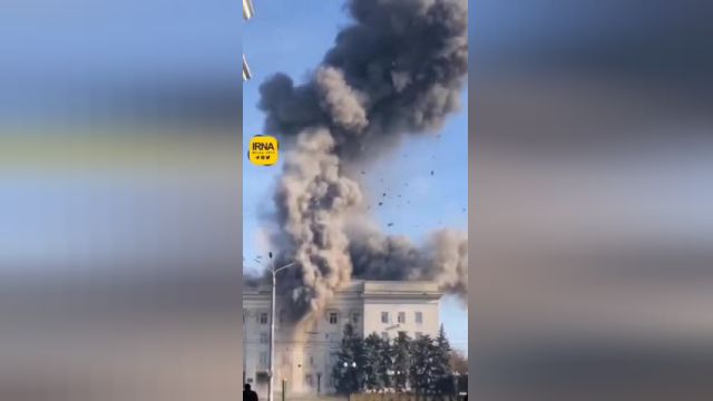 حمله موشکی روسیه به دفتر ریاست جمهوری اوکراین | ویدیو