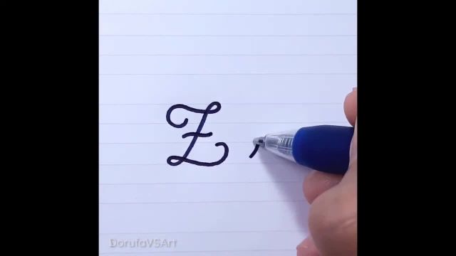 نحوه نوشتن حرف Z z در خط شکسته برای مبتدیان | دست خط شکسته فرانسوی
