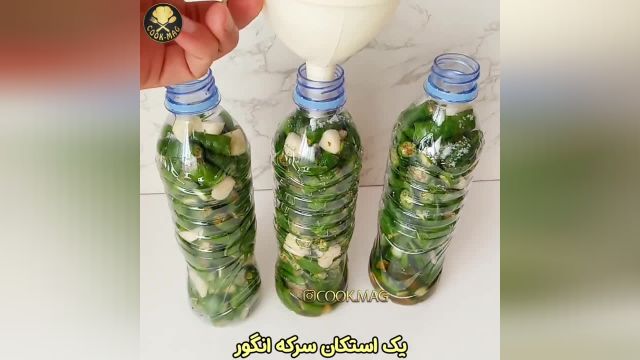 طرز تهیه ترشی فلفل سبز در بطری پلاستیکی