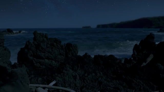 زیبایی شب اقیانوس آرام | 10 ساعت صدای امواج آرام اقیانوس