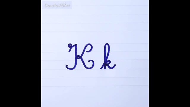 نحوه نوشتن حرف K k در خط شکسته دستخط شکسته فرانسوی
