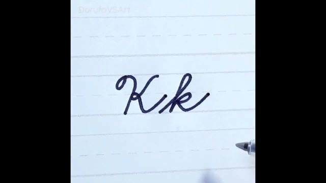 نحوه نوشتن حرف K k در دستخط شکسته آمریکایی