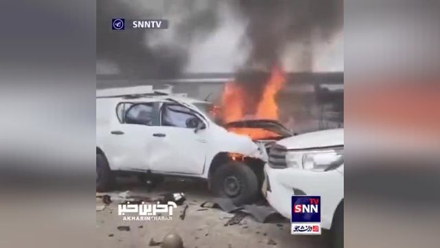 آتش گرفتن خودروها در حمله موشکی حزب الله به پایگاه نظامی دوفیف