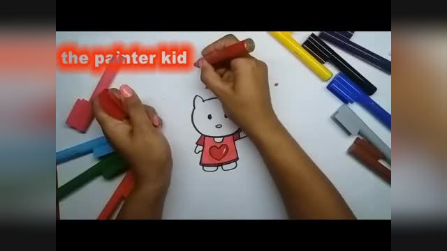 آموزش نقاشی و رنگ‌ آمیزی گربه برای کودکان