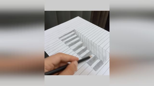 نقاشی سه بعدی پله