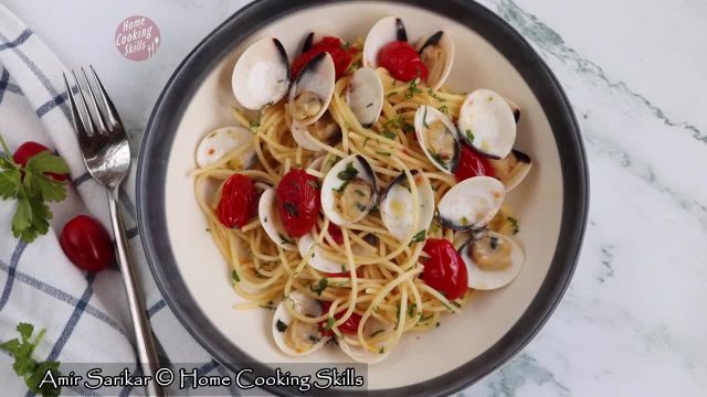 طرز تهیه اسپاگتی آلا وونگوله ایتالیایی (پاستا و صدف)
