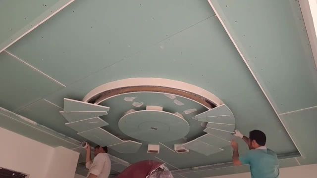 مراحل نصب طرح دو دایره مقطع سقف کاذب کناف
