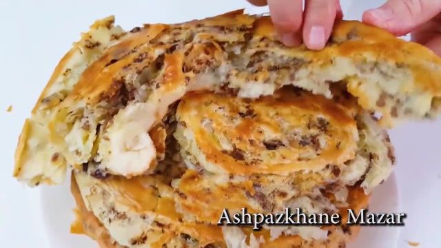 طرز تهیه فطیر ورقی گوشتی خوشمزه و مجلسی به سبک افغانی