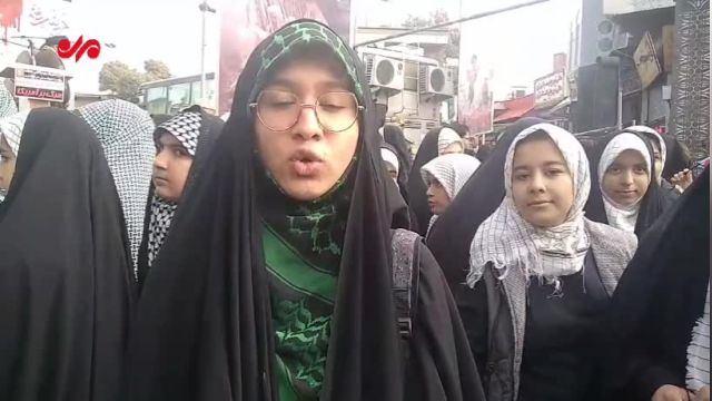 حضور باشکوه دختران حاج قاسم کردستان در راهپیمایی ضدصهیونیستی