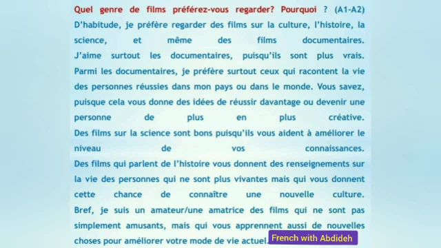 بهترین راه برای توصیف فیلم به زبان فرانسه