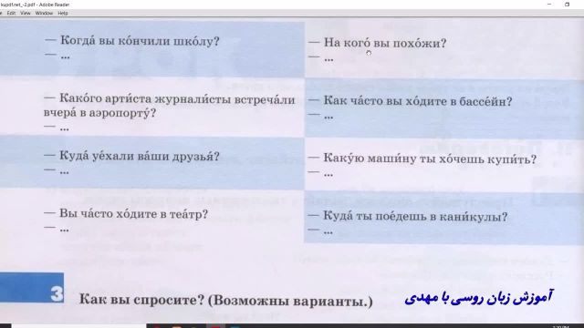 آموزش زبان روسی با کتاب راه روسیه - جلسه 67 (صفحه 74)