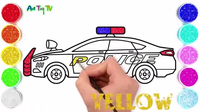 آموزش نقاشی ماشین پلیس قدم به قدم