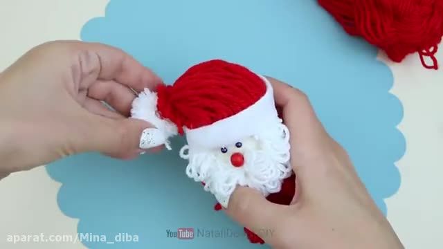 آموزش کاردستی خلاقانه برای کریسمس || ساخت بابانوئل