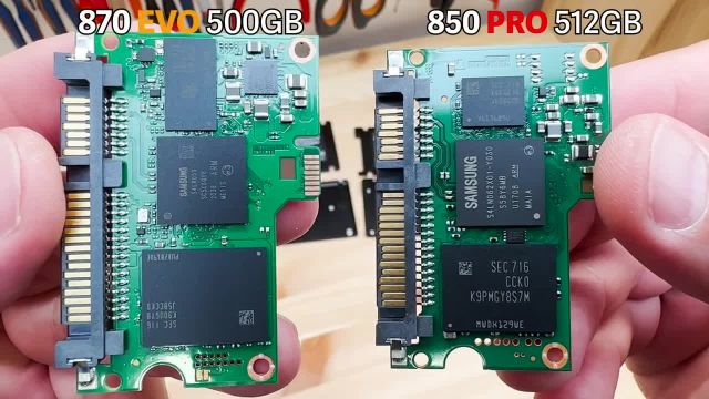 بررسی و مقایسه SAMSUNG 850 PRO 512GB در مقابل 870 EVO 500GB - Teardown