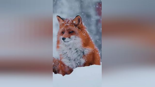 روباه زیبا در برف