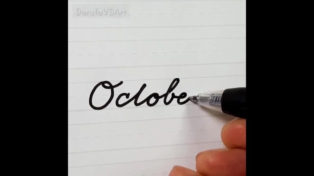 نحوه نوشتن "اکتبر" در خط شکسته | دست خط شکسته آمریکایی