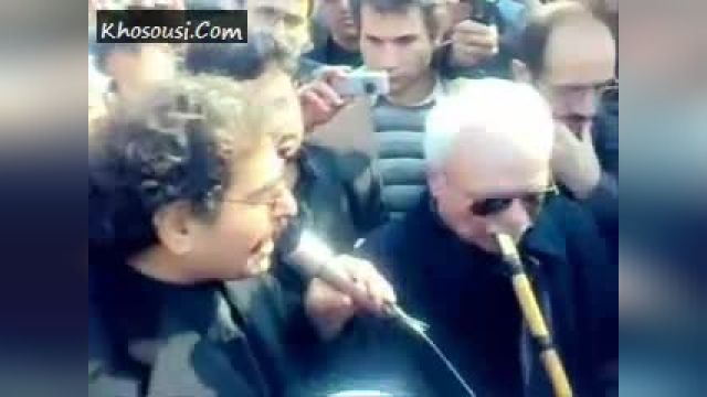 ویدیویی از حضور شهرام ناظری، افتخاری و موسوی در مراسم خاکسپاری استاد پایور