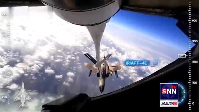 ویدئویی دیدین از سوخت‌گیری هوایی جنگنده بمب‌افکن F-4E نیروی هوایی ارتش