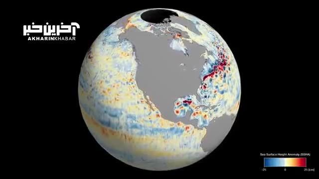 ساخت انیمیشن از حجم آبهای زمین بر اساس داده‌ های ماهواره ای ناسا