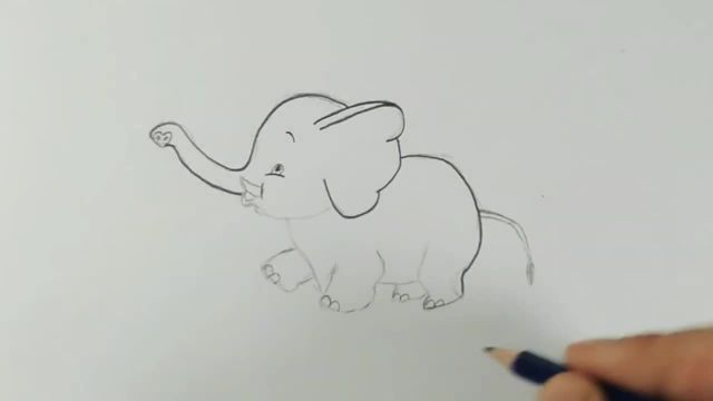 آموزش نقاشی کودکانه ساده فیل با مداد
