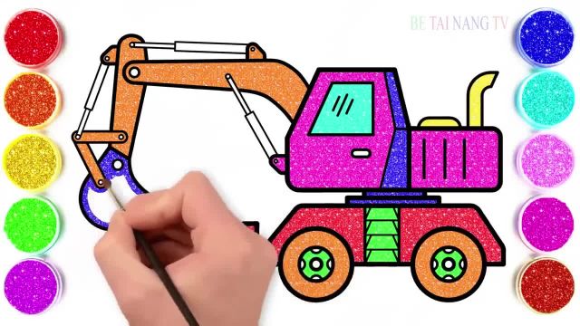 آموزش نقاشی آسان بیل مکانیکی برای مبتدیان