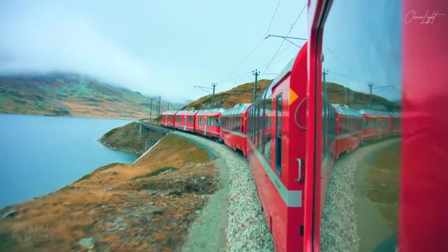 طبیعت شگفت انگیز سوئیس | قطارهای آلپ سوئیس با موسیقی آرامش بخش