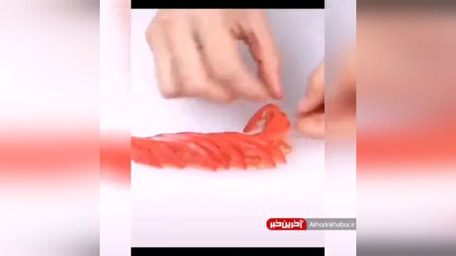 تزیین گوجه و خیار به شکل گل | فیلم