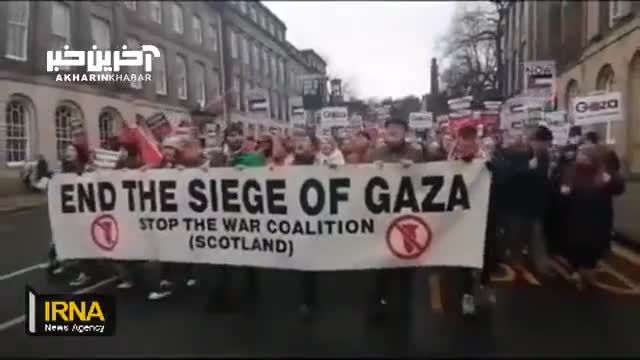 حامیان فلسطین در لندن برای هشتمین هفته متوالی تظاهرات کردند