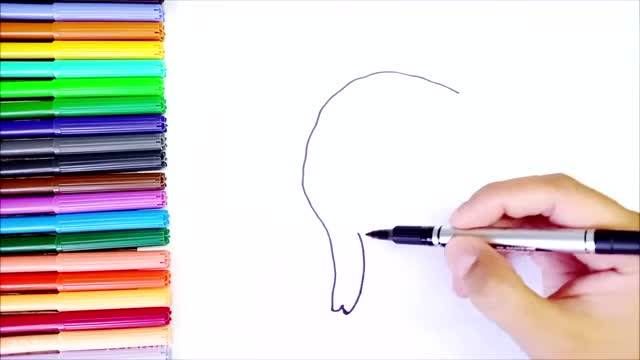 آموزش نقاشی حیوانات _ نقاشی فیل بچگانه