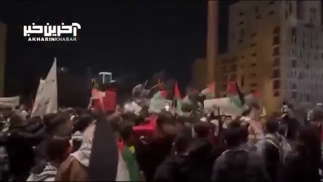 شب سال نو میلادی: تظاهرات حمایت از مردم غزه در بیروت