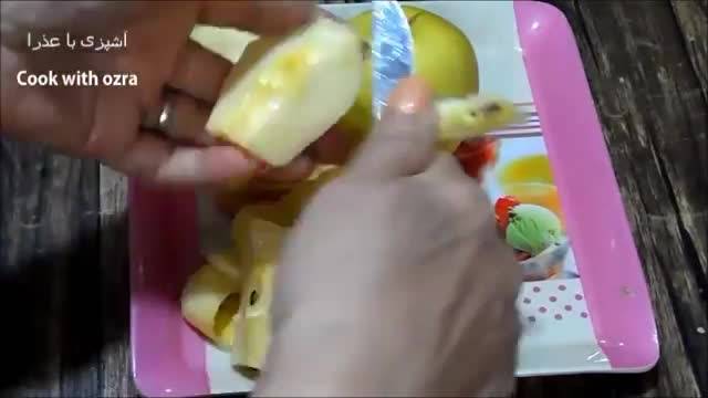 طرز تهیه کیک وارونه سیب به روش قنادی | کیک کاراملی سیب